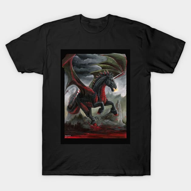 The Dire Unicorn T-Shirt by drakhenliche